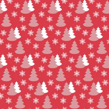 Winter seamless pattern with Christmas tree, cute decoration for textiles Stock Illustration