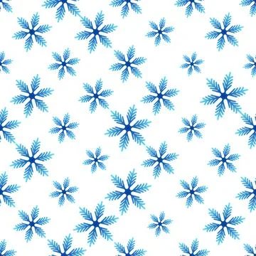 Winter seamless pattern with colorful gradient snowflakes on white background Stock Illustration