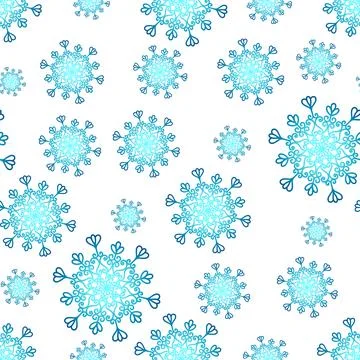 Winter seamless pattern with colorful gradient snowflakes on white background イラスト素材