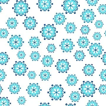 Winter seamless pattern with colorful gradient snowflakes on white background Stock Illustration