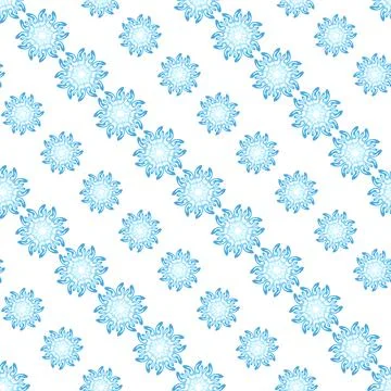 Winter seamless pattern with colorful gradient snowflakes on white background Stock Illustration