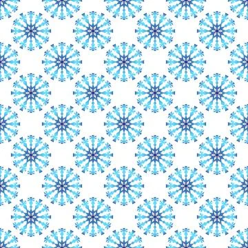 Winter seamless pattern with colorful gradient snowflakes on white background Illustrazione stock