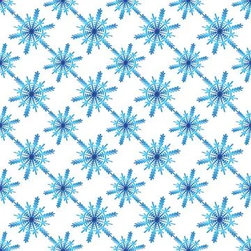 Winter seamless pattern with colorful gradient snowflakes on white background 스톡 일러스트