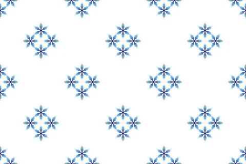 Winter seamless pattern with colorful gradient snowflakes on white background Stock Illustration