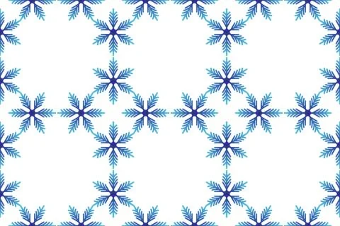 Winter seamless pattern with colorful gradient snowflakes on white background Stock Illustration