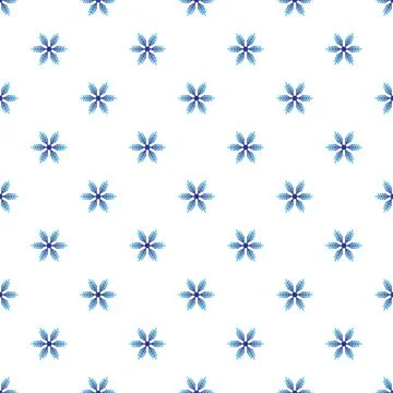 Winter seamless pattern with colorful gradient snowflakes on white background Stock Illustration