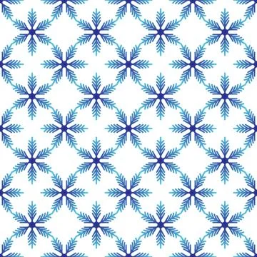 Winter seamless pattern with colorful gradient snowflakes on white background Stock Illustration
