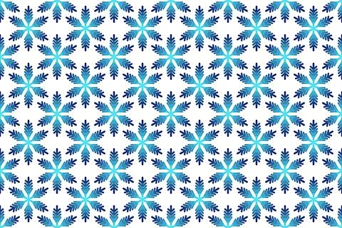Winter seamless pattern with colorful gradient snowflakes on white background Stock Illustration
