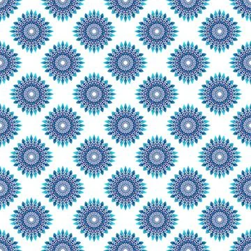 Winter seamless pattern with colorful gradient snowflakes on white background Stock Illustration