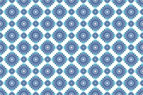 Winter seamless pattern with colorful gradient snowflakes on white background Stock Illustration