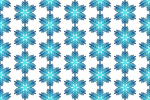 Winter seamless pattern with colorful gradient snowflakes on white background Stock Illustration