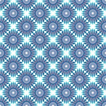 Winter seamless pattern with colorful gradient snowflakes on white background Stock Illustration