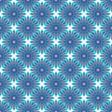 Winter seamless pattern with colorful gradient snowflakes on white background Stock Illustration