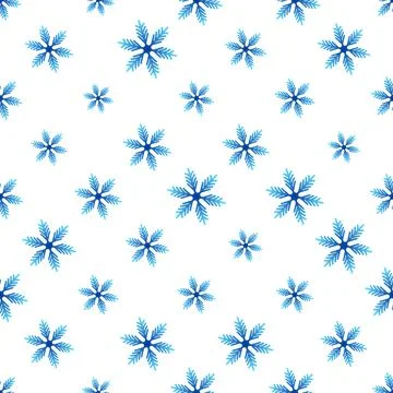 Winter seamless pattern with colorful gradient snowflakes on white background Stock Illustration