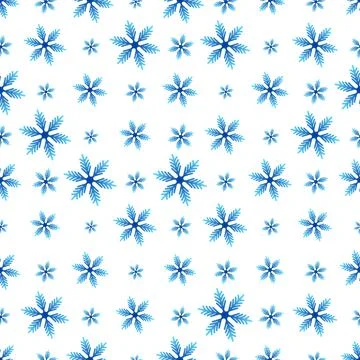 Winter seamless pattern with colorful gradient snowflakes on white background Stock Illustration