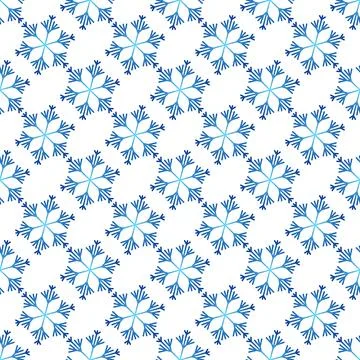 Winter seamless pattern with colorful gradient snowflakes on white background Illustrazione stock