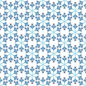 Winter seamless pattern with colorful gradient snowflakes on white background Stock Illustration