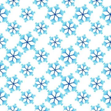 Winter seamless pattern with colorful gradient snowflakes on white background Illustrazione stock