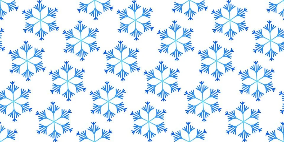 Winter seamless pattern with colorful gradient snowflakes on white background Stock Illustration