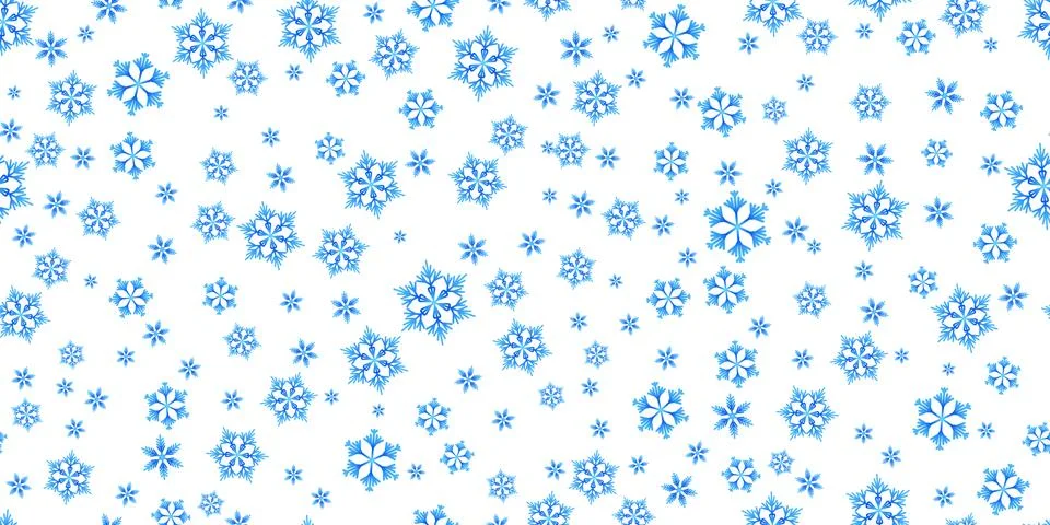 Winter seamless pattern with colorful gradient snowflakes on white background Stock Illustration