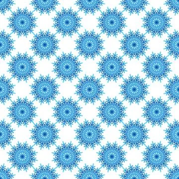 Winter seamless pattern with colorful gradient snowflakes on white background Stock Illustration
