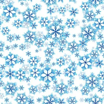 Winter seamless pattern with colorful gradient snowflakes on white background Illustrazione stock