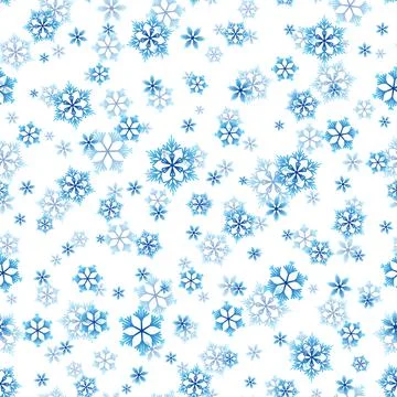 Winter seamless pattern with colorful gradient snowflakes on white background イラスト素材