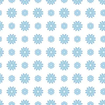Winter seamless pattern with colorful gradient snowflakes on white background Stock Illustration