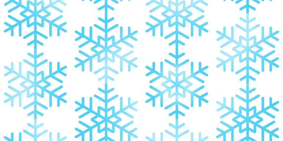 Winter seamless pattern with colorful gradient snowflakes on white background Illustrazione stock