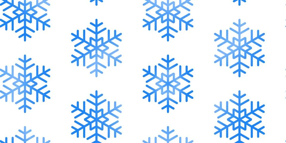 Winter seamless pattern with colorful gradient snowflakes on white background Illustrazione stock