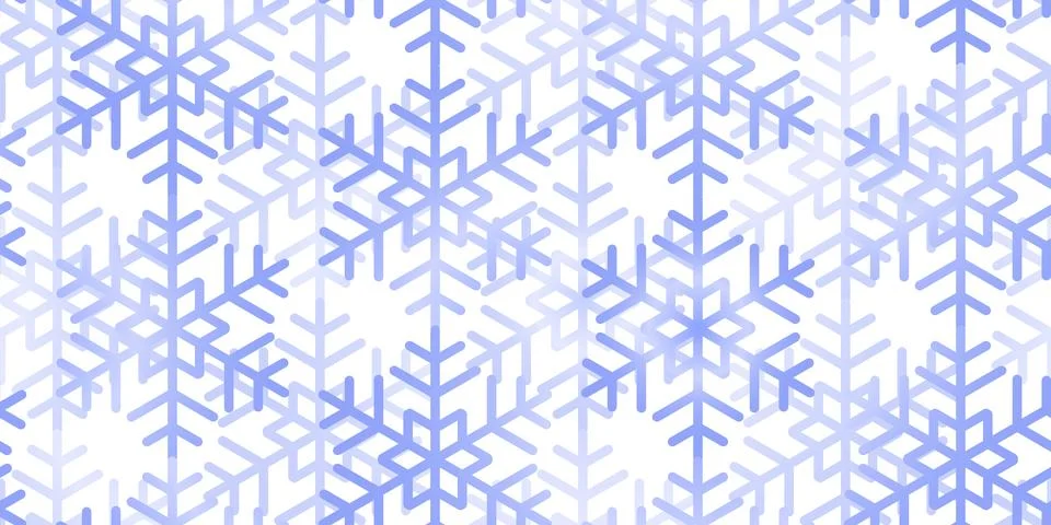 Winter seamless pattern with colorful gradient snowflakes on white background Stock Illustration