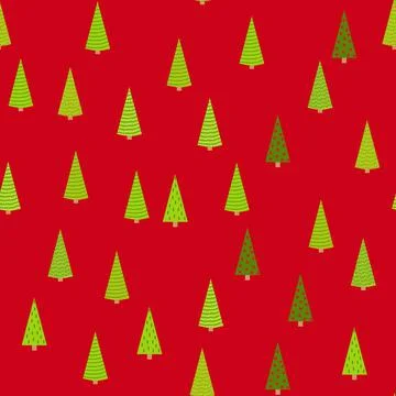 Winter Seamless Pattern with Fir Trees and Pines in Snow. Coniferous Forest.  Illustrazione stock