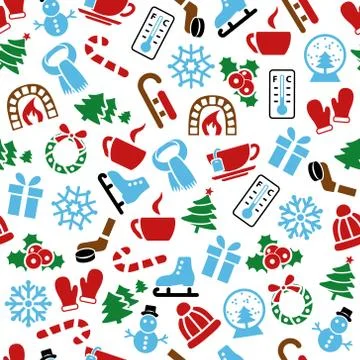 Winter seamless pattern Stock Illustration