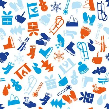 Winter seamless pattern Stock Illustration