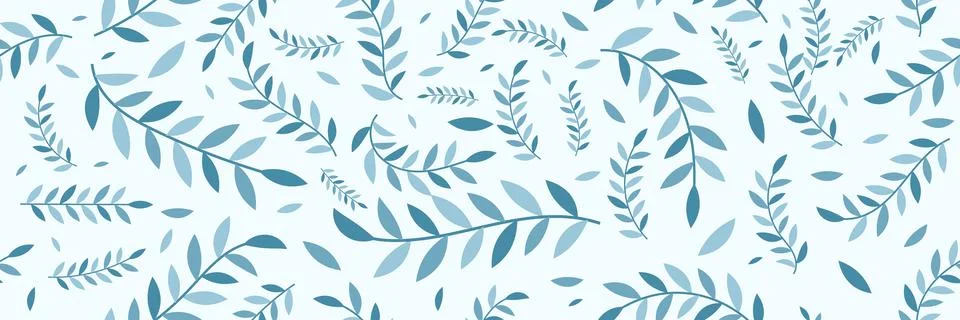 Winter seamless pattern with leaves. Hand drawn floral seamless vector patt.. Stock Illustration