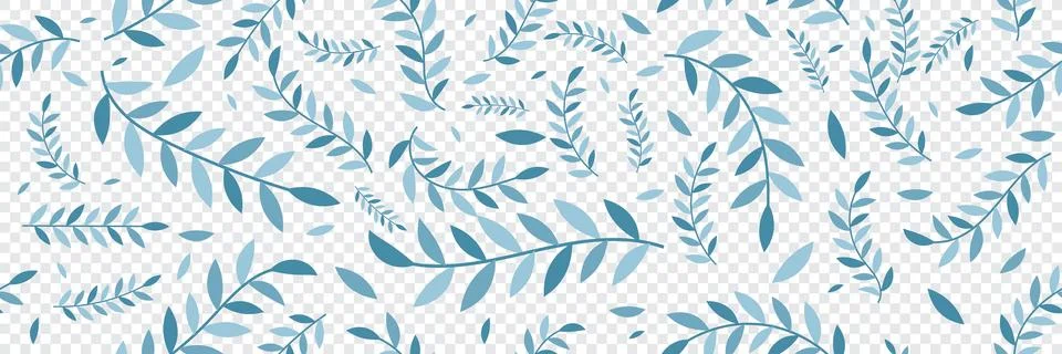 Winter seamless pattern with leaves. Hand drawn floral seamless vector patt.. Stock Illustration