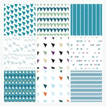 Winter seamless pattern set, Christmas, New Year Stock Illustration