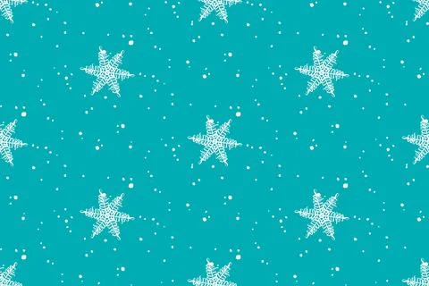 Winter seamless pattern. Snowflakes on a blue background. Stock Illustration