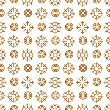 Winter seamless pattern with  snowflakes, circles. Stock Illustration