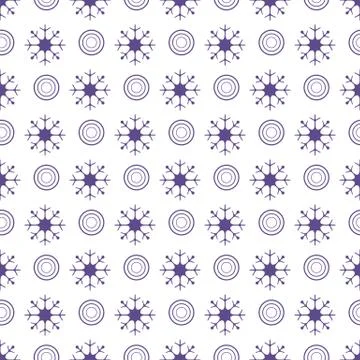 Winter seamless pattern with  snowflakes, circles. Stock Illustration