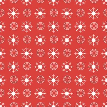 Winter seamless pattern with  snowflakes, circles. Stock Illustration