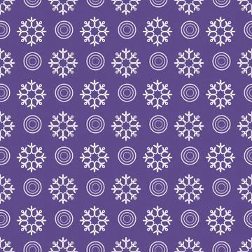 Winter seamless pattern with  snowflakes, circles. Stock Illustration
