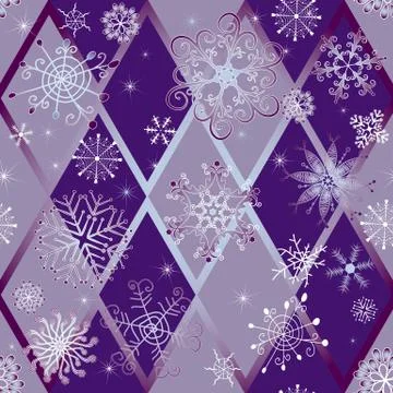 Winter seamless pattern with snowflakes Stock Illustration