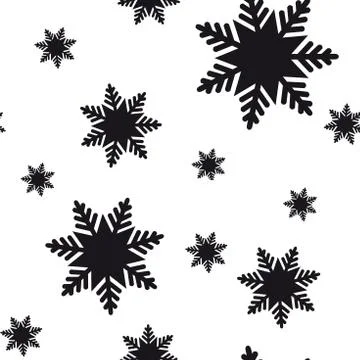 Winter seamless pattern with snowflakes. Stock Illustration