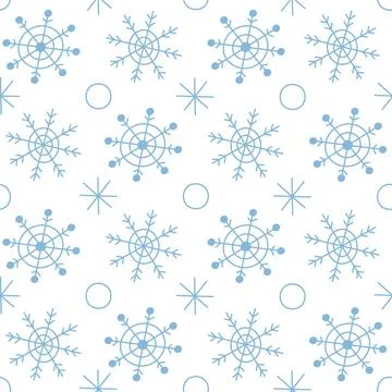Winter seamless pattern with snowflakes. Stock Illustration