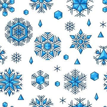 Winter seamless pattern with snowflakes. Merry Christmas and Happy New Year Stock Illustration