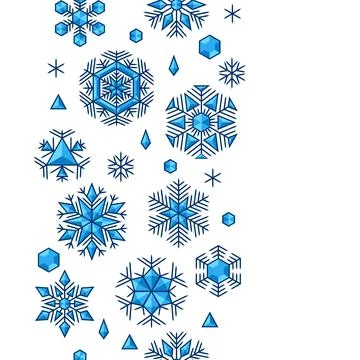 Winter seamless pattern with snowflakes. Merry Christmas and Happy New Year Stock Illustration