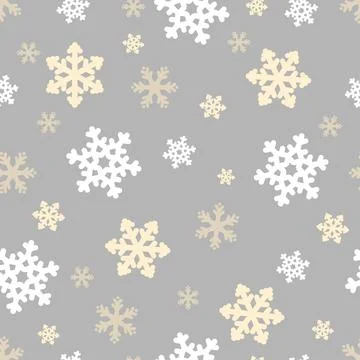 Winter seamless pattern with snowflakes, simple print background wrapping paper Stock Illustration