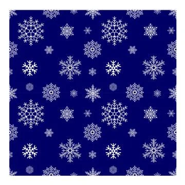 Winter seamless pattern of snowflakes, white continuous pattern on red backgr Stock Illustration