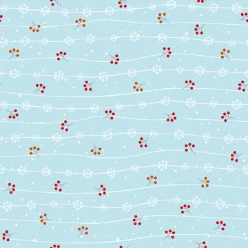 Winter seamless pattern on soft blue background for Christmas or New year dec Stock Illustration